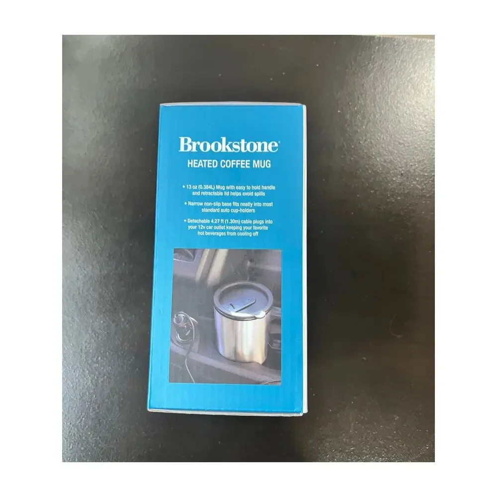 Brookstone Car Heated Coffee Tea Mug 13 oz NIB